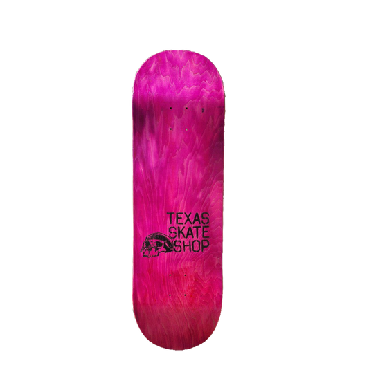 Pink 9.75 in wide 15.25in wb Skateboard Deck by Fun-Key Laminates