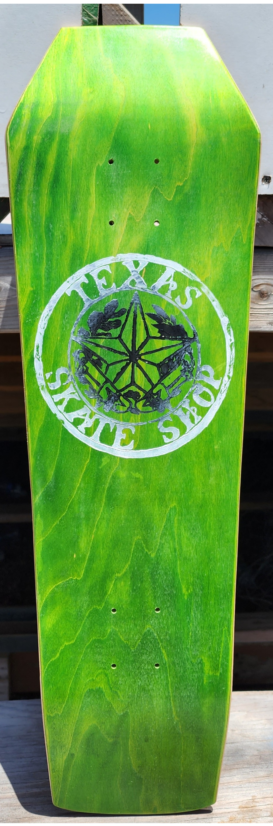 Funkey Laminates coffin shaped skateboard deck