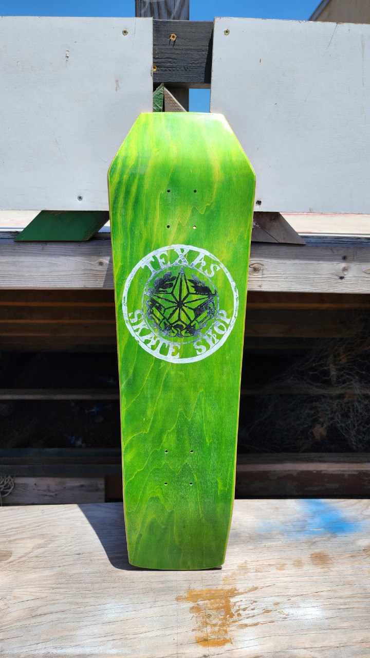 coffin shaped skateboard deck